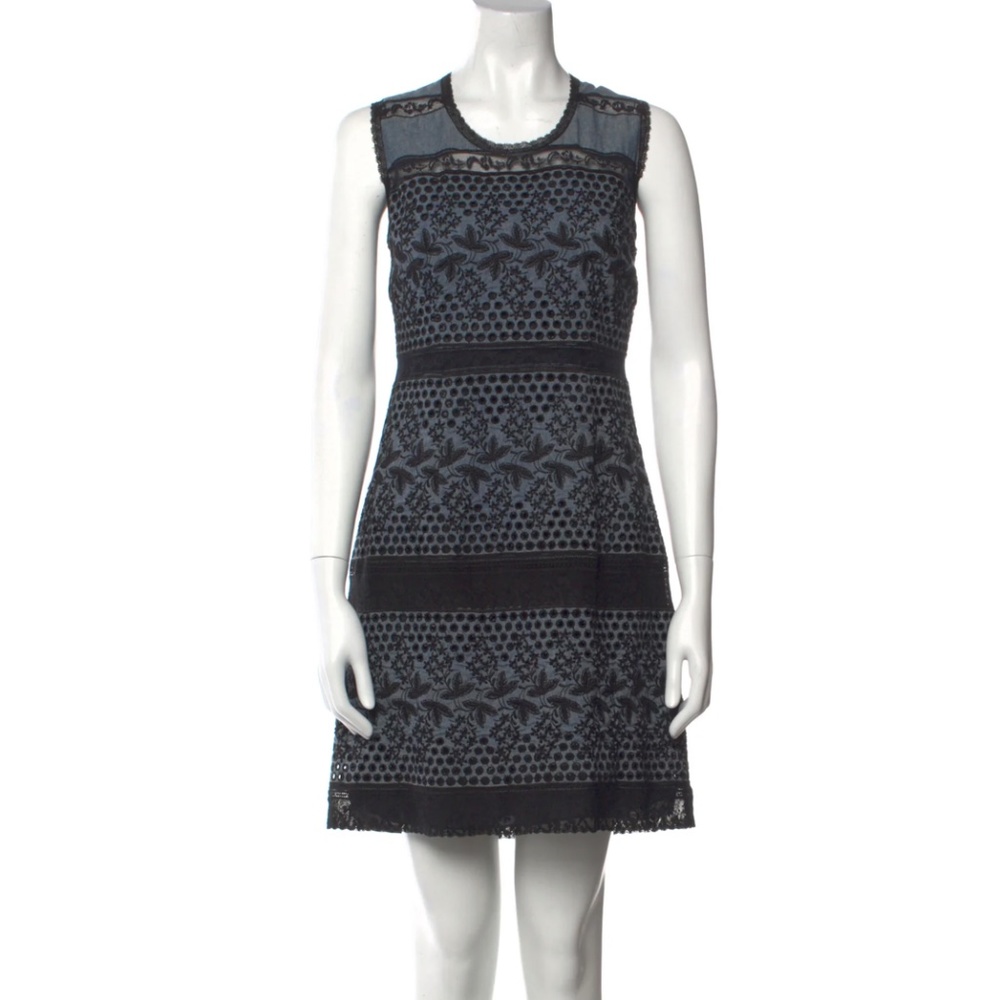 Anna Sui Lace Pattern Mini Dress